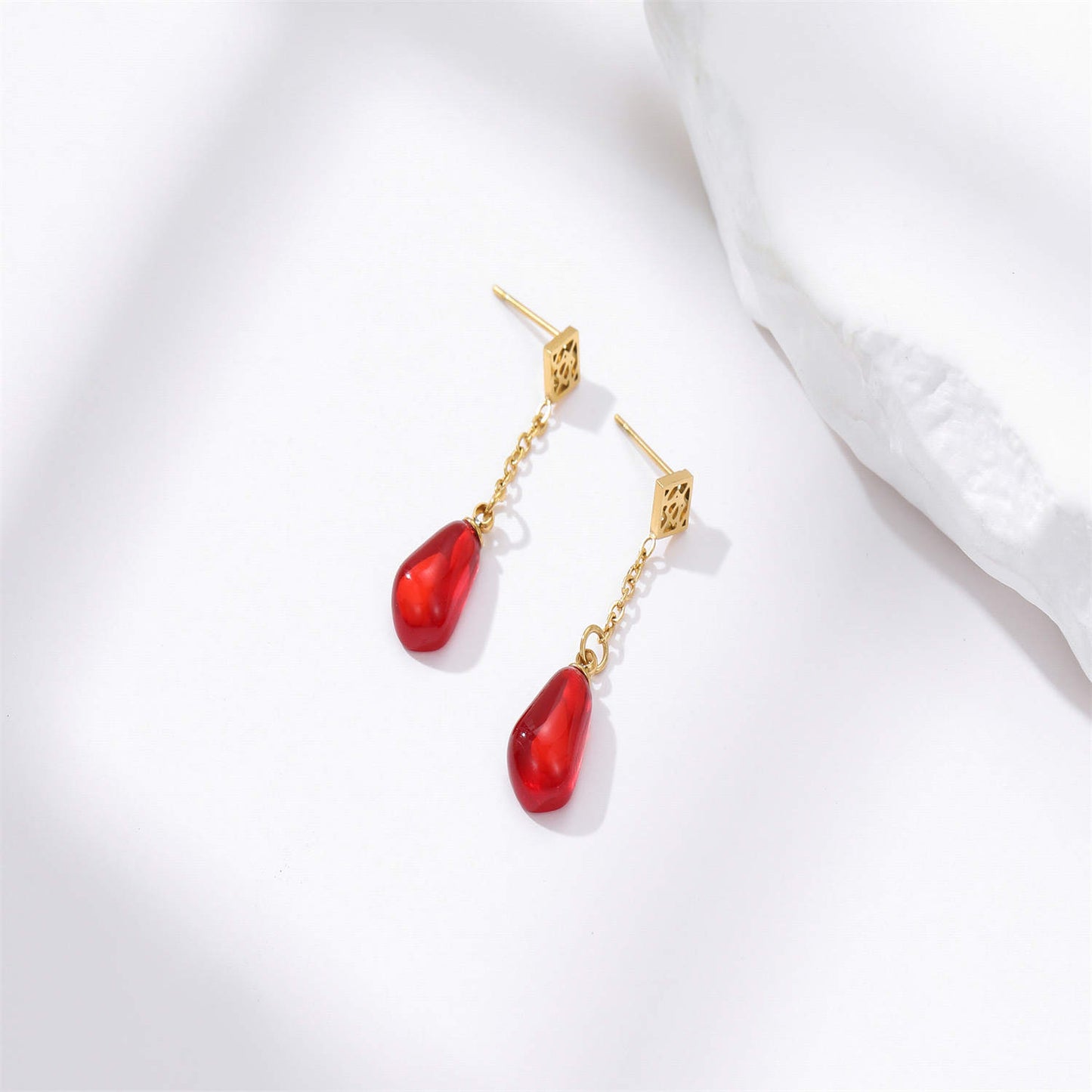 Pomegranate Single Chain Earring - OMID