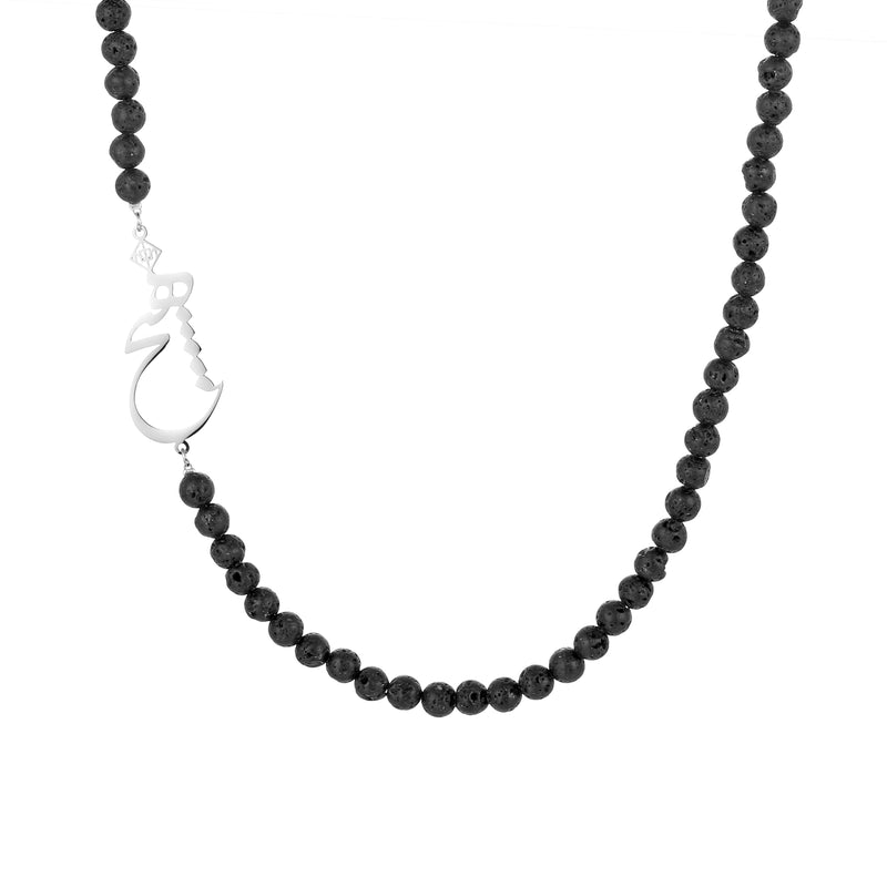SILVER/14KT LAVA ROCK BEADED NECKLACE - Art Gallery H